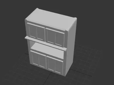 stylized wardrobe Low-poly 3D model