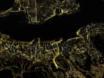 Night HongKong HK China 3D model