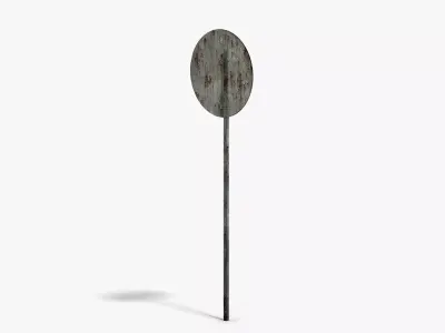 Damaged No Entry Sign Low-poly 3D model
