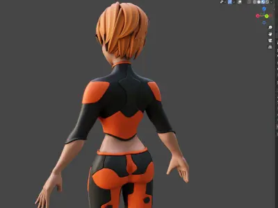 Scifi Girl Olivia - Blender - High Poly 3D model