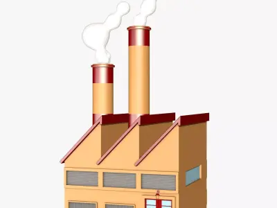 Small Industrial Factory Model 3D model