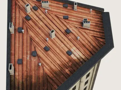 Building Skyscraper City Town Downtown Office Space Work Street Low-poly 3D model