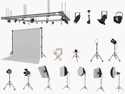  Studio Lighting Collection 3D model