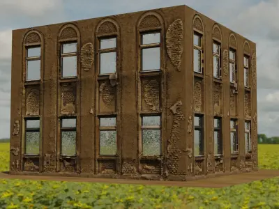 old house building Low-poly 3D model