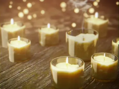 Candle Scene Low-poly 3D model