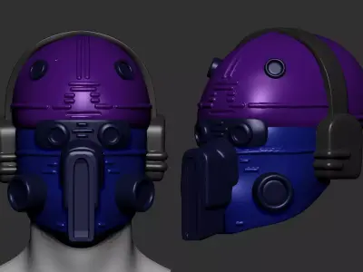 helmet high poly sculpt 3d printable  3D model 121