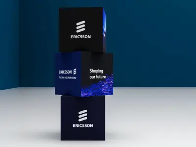 stage with gate with cube 3D model