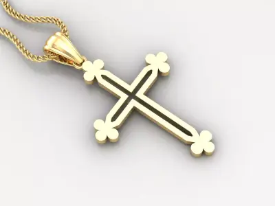 High Cross Pendant Light Gold 18K 4CP058 3D print model