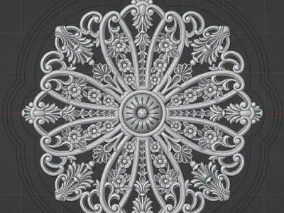 Rosette  pattern  carving 3D model