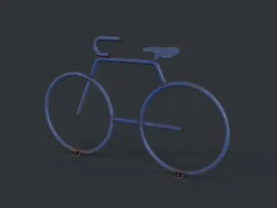 Bike Rack 25 PBR Game Ready Low-poly Low-poly 3D model