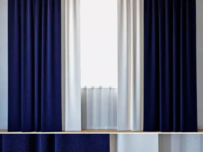 Curtains 99 Curtains with Tulle ROHI Credo  3D model