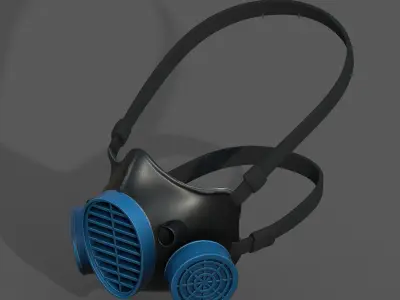 Gas mask helmet 3d model military combat fantasy  Low-poly 3D model