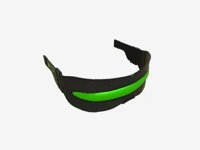 SciFi Glasses I05 Black Green - Character Design Fashion Low-poly 3D model