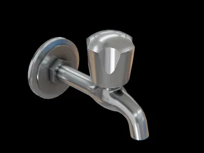 Compression TAP chromed Low-poly 3D model