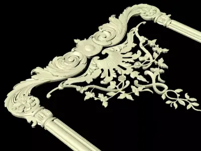 Central decor ornament for furniture 3D model