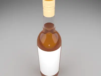 Brandy Long Neck Bottle Free 3D model
