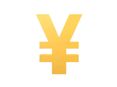 Yen Symbol v1 001 Low-poly 3D model