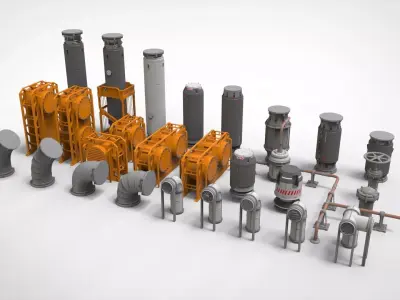 sci-fi Architecture kitbash 11 3D model