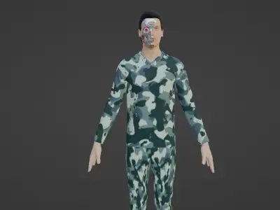 Cyber Soldier - Robot Man Low-poly 3D model
