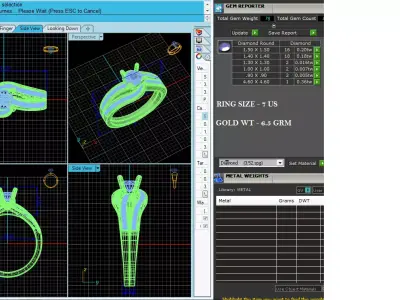 Round Diamond Engagement Ring CAD Design Double Pave Band 3D print model