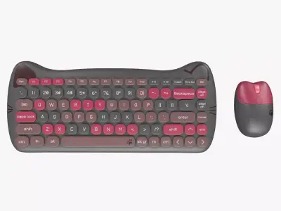 Wireless Keyboard Mouse Set Ultimate Dark Gray Version 3D model