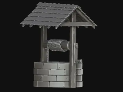 Stylized well 3D model