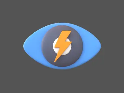 Eyes Symbol with Lighting v1 003 Low-poly 3D model