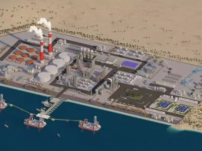 Petrochemical-Complex and Oil Gas Rig-Refinery power plant 3D model