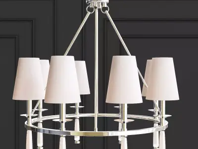 Baxter 8 light polished nickel chandelier 3D model
