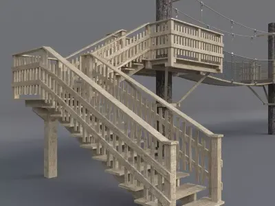 Suspension Bridge 3D model