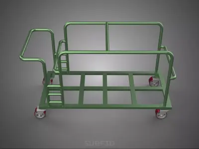 SWIVEL CASTER HAND TRUCK TROLLEY CART PALLET DELIVERY RACK FRAME 3D model