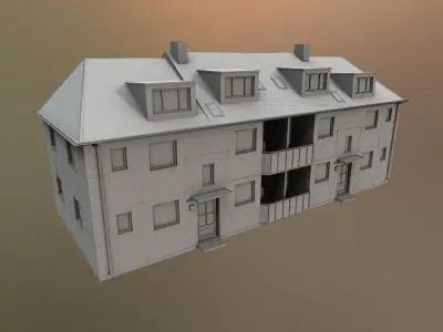 Low-Poly Background Buildings Pack Low-poly 3D model