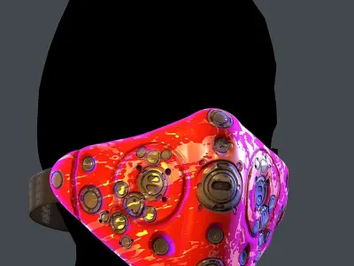 Gas mask helmet 3d model scifi Low-poly Low-poly 3D model