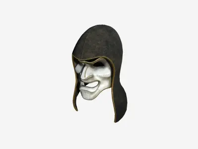 Assassin Mask A02 Black White - Character Design Fashion Low-poly 3D model