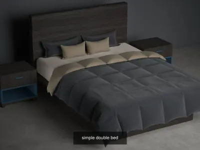 Beds - Collection 1 metal bed frame bedroom furniture sets home 3D Model Pack