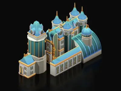  Steampunk Asset pack Low-poly 3D model