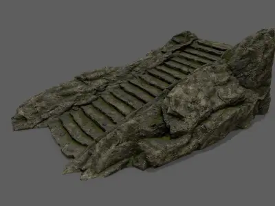 Stairs rock staircase Low-poly 3D model