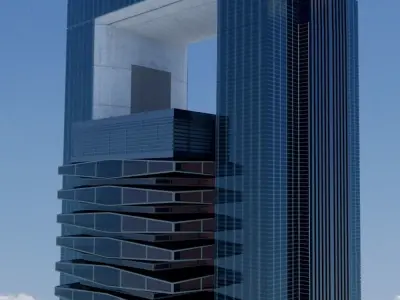 Skyscraper tallest building in world Low-poly 3D model