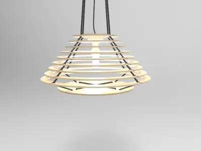 Wood Lamp R208 - Laser Cut 3D model