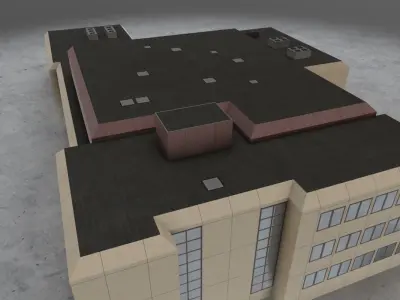 EDDH Control Tower Low-poly 3D model