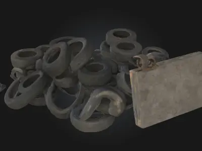 Tire Pile  Gritty Detail for Industrial and Urban Scenes 3D model