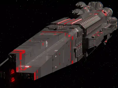 Sci-Fi Space Warship Kahaten-Class Titanica 3D model