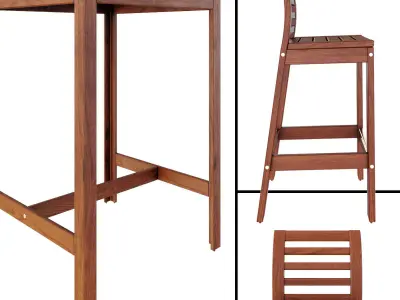 APPLARO table and chairs 3D model