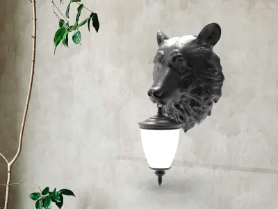 Bear Head Wall Lamp 3D print model purchase