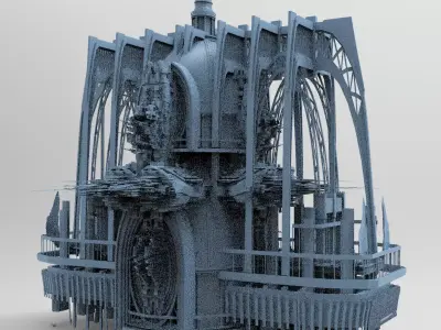 Sci Fi Fusion Emperor Tower Balcony 2 3D model