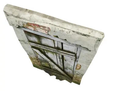 Grungy old door  Low-poly 3D model
