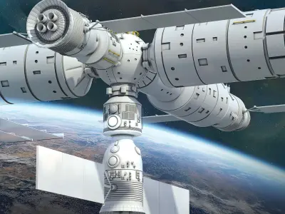 space station astronaut  shuttle 3D model