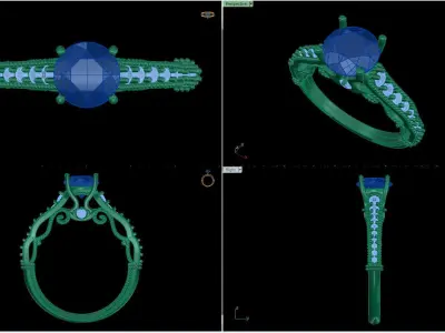 Iight Weight Engagement Ring 3D print model get