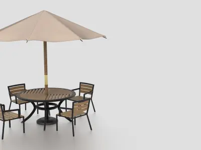 GARDEN FURNITURE SET Low-poly 3D model