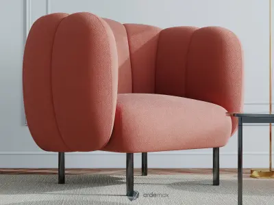 Furniture set chair and ottoman 3D model